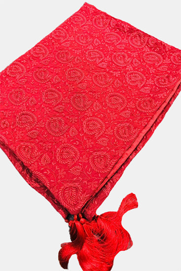 2322 MAROON EMBROIDERED CHIFFON SHAWL