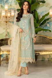 2328-MINT-TULIP EMBROIDERED BEMBERG CHIFFON UNSTITCHED