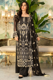 2336-PIRATE-BLACK EMBROIDERED BEMBERG CHIFFON UNSTITCHED