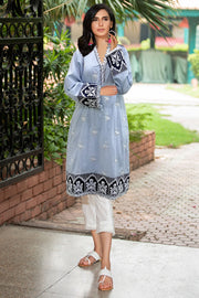 2340-GREY-NURSE EMBROIDERED LAWN STITCHED