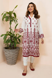2491-FLORAL-SPRAY EMBROIDERED LAWN STITCHED
