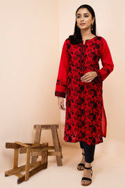 2493-RED-ROSE EMBROIDERED LAWN STITCHED