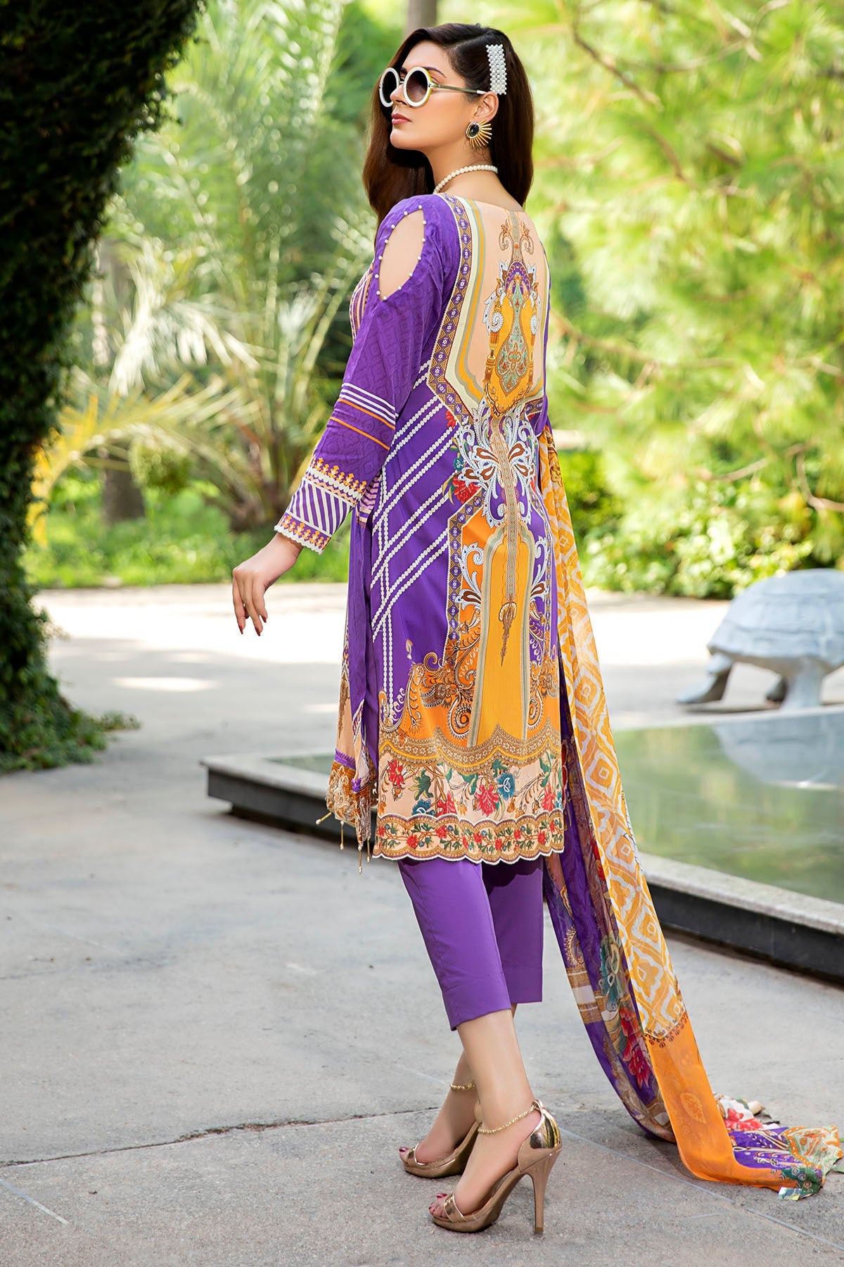 2519-VIOLET DIGITAL PRINTED LAWN UNSTITCHED