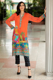 2539-SUNSET-ORANGE DIGITAL PRINTED LAWN STITCHED