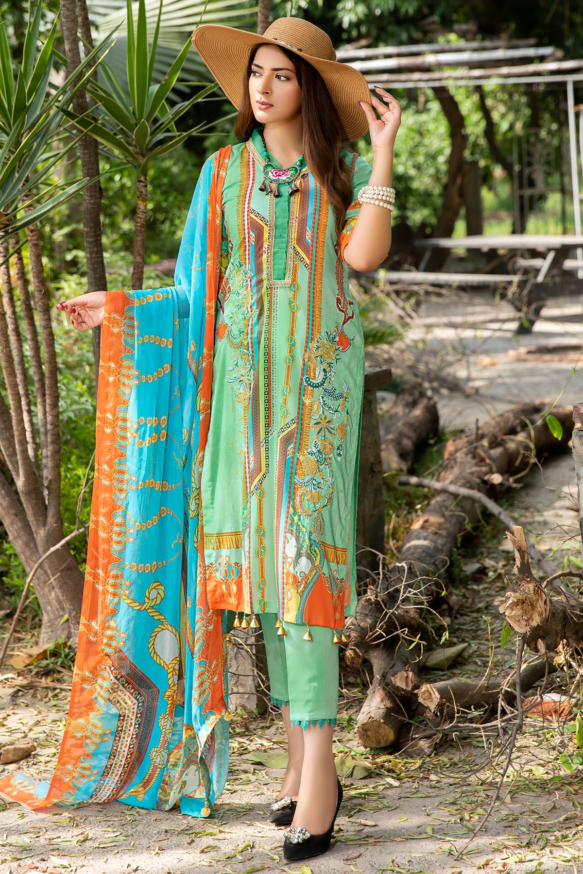 2551-PEARL-AQUA DIGITAL PRINTED LAWN UNSTITCHED