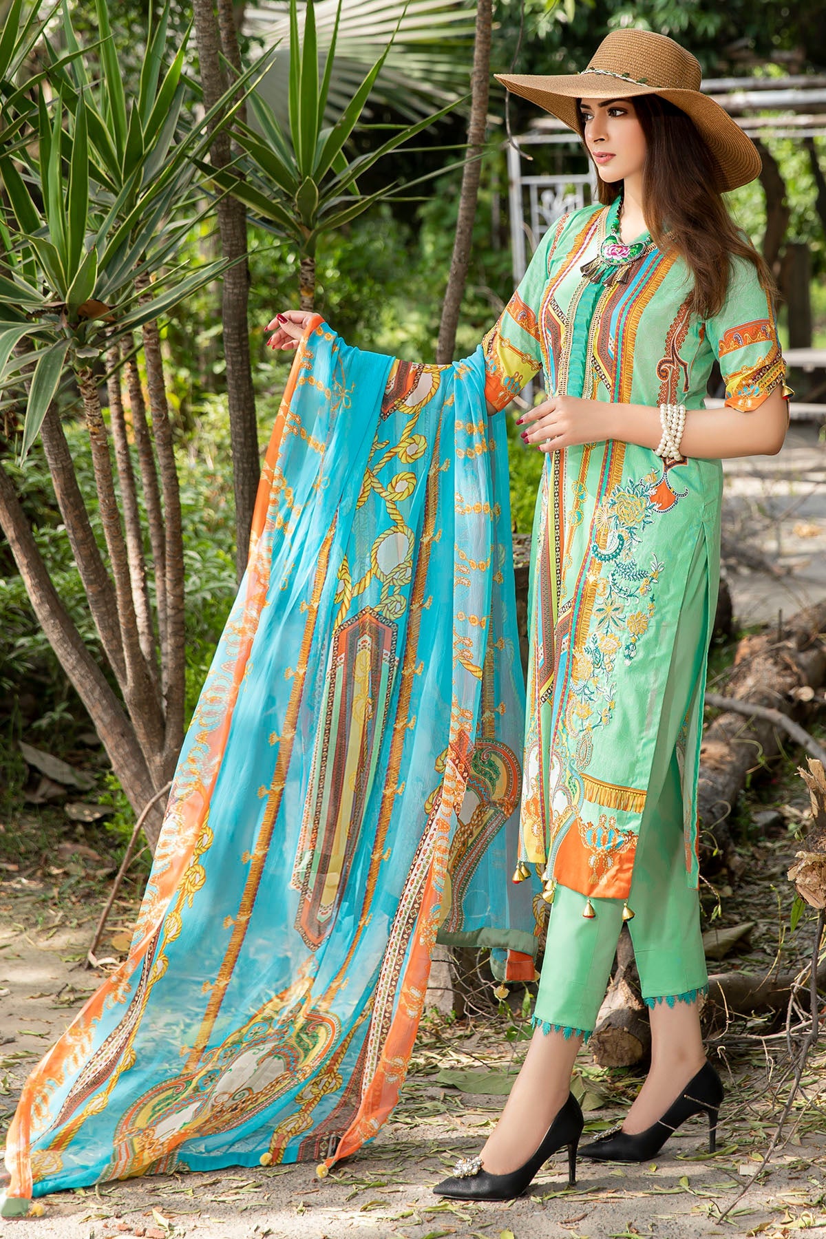2551-PEARL-AQUA DIGITAL PRINTED LAWN UNSTITCHED