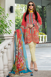 2554-RASPBERRY DIGITAL PRINTED LAWN UNSTITCHED