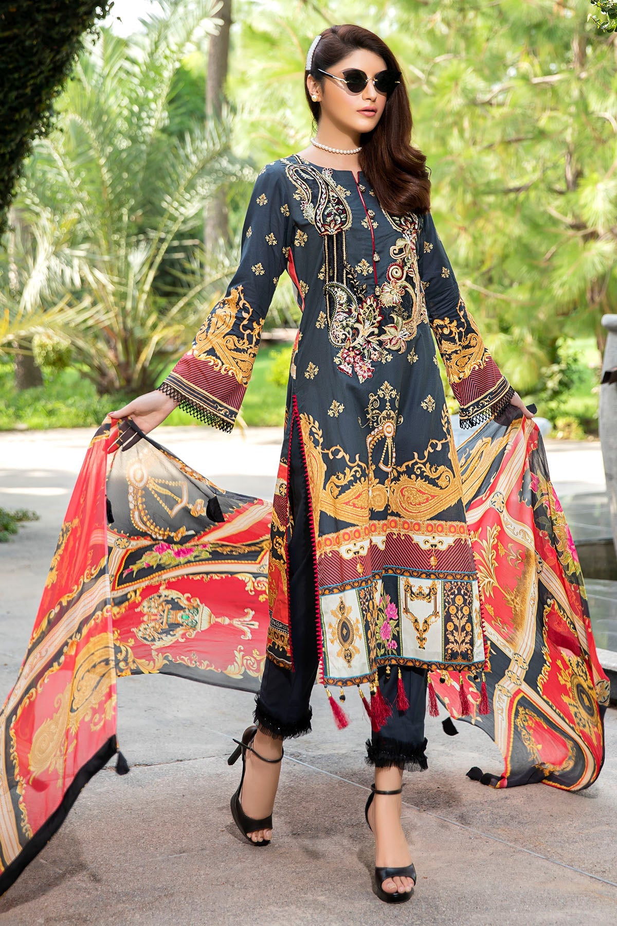 2555-BLACK DIGITAL PRINTED LAWN UNSTITCHED
