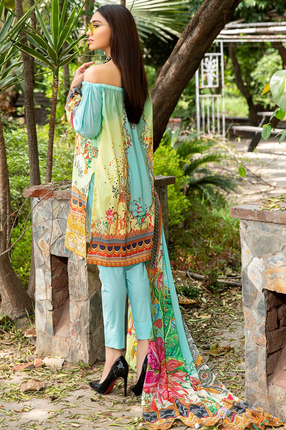 2558-SKY-BLUE DIGITAL PRINTED LAWN UNSTITCHED