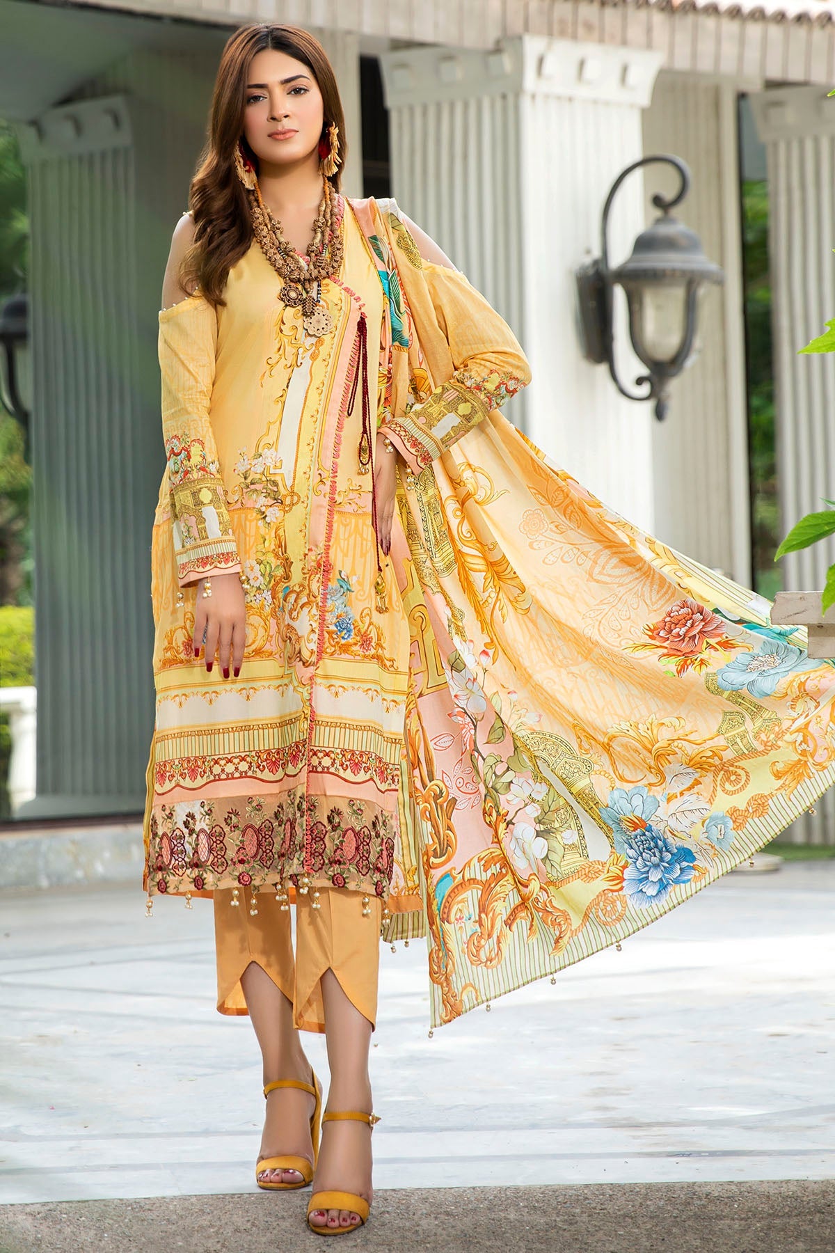2559-PUMPKIN DIGITAL PRINTED LAWN UNSTITCHED