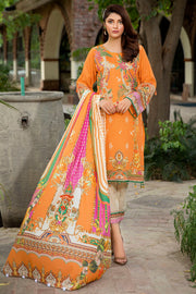 2560-RUST DIGITAL PRINTED LAWN UNSTITCHED