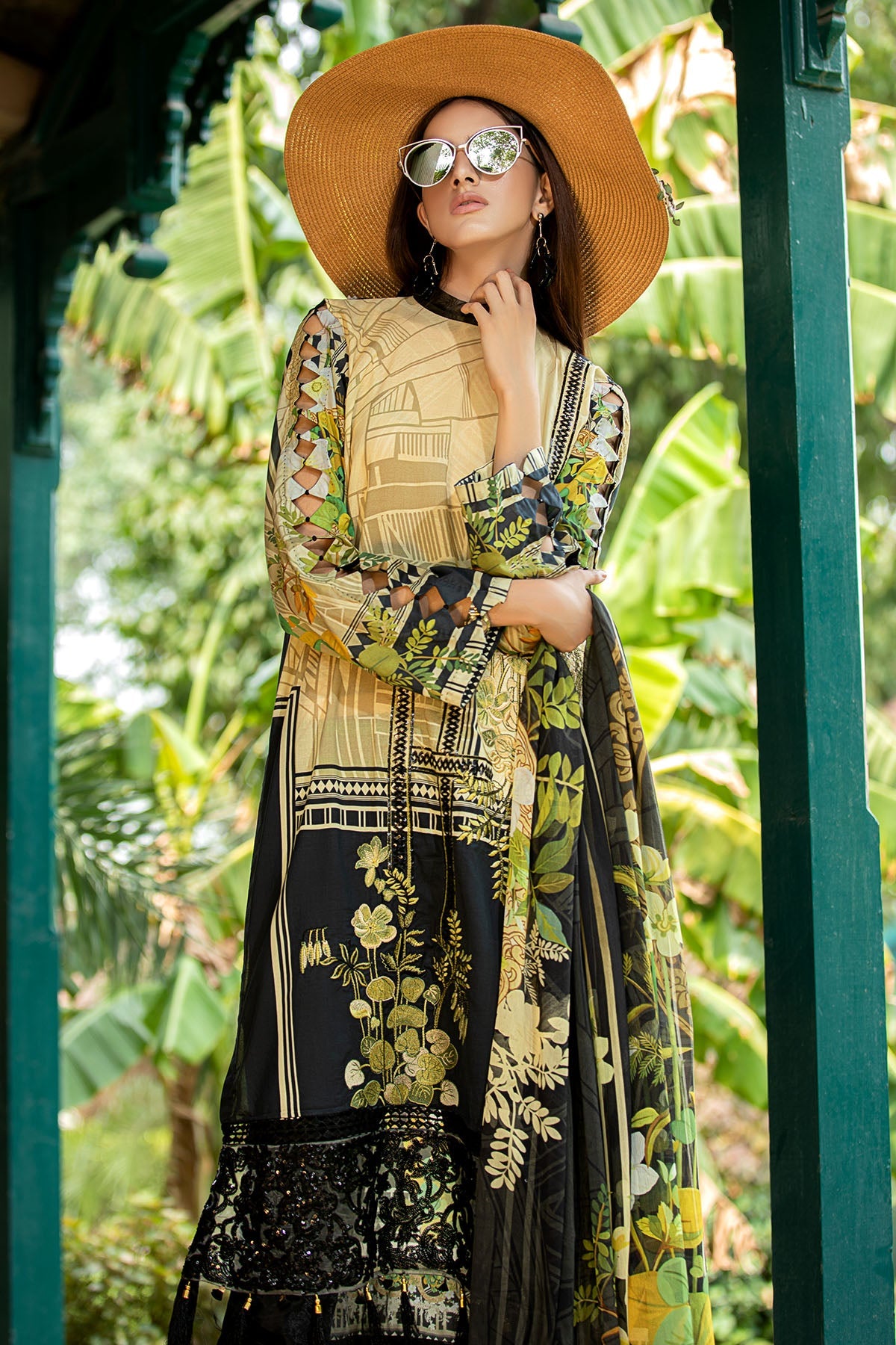 2597-OLIVE- GREEN DIGITAL PRINTED LAWN UNSTITCHED