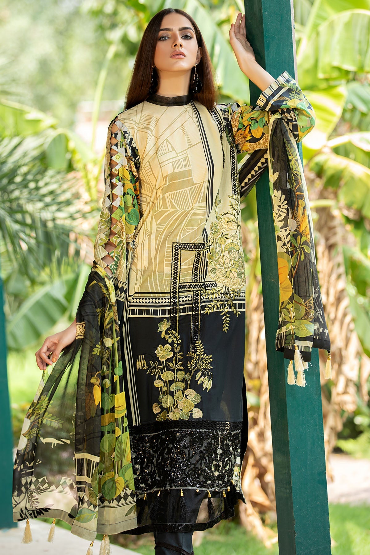 2597-OLIVE- GREEN DIGITAL PRINTED LAWN UNSTITCHED