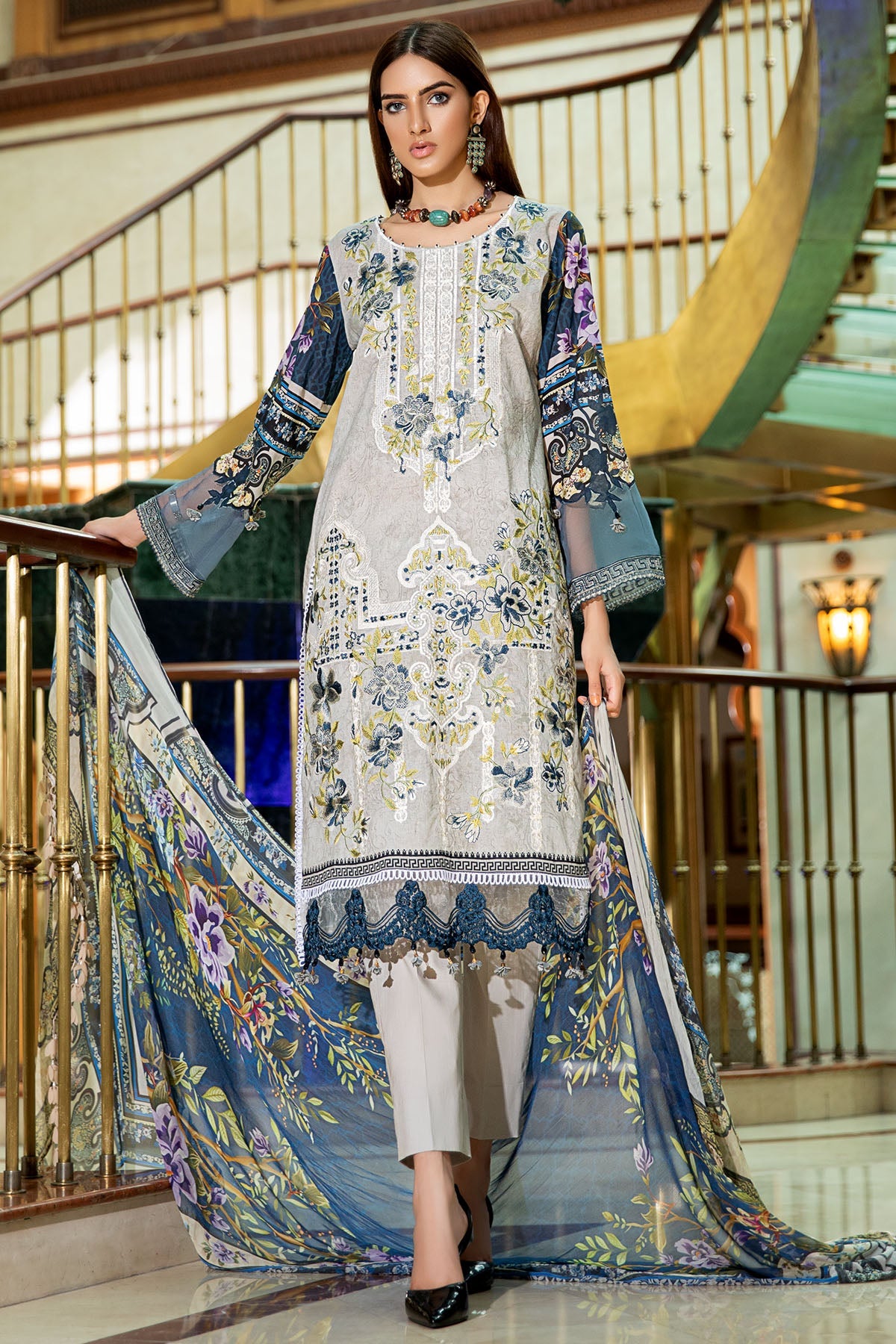 2603-TROLLEY-GREY DIGITAL PRINTED LAWN UNSTITCHED