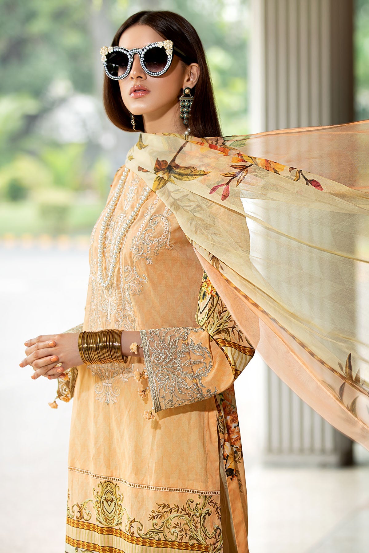 2606-POWDER-PEACH DIGITAL PRINTED LAWN UNSTITCHED