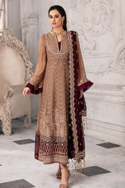 2651-IRISH-COFFEE EMBROIDERED BEMBERG CHIFFON UNSTITCHED