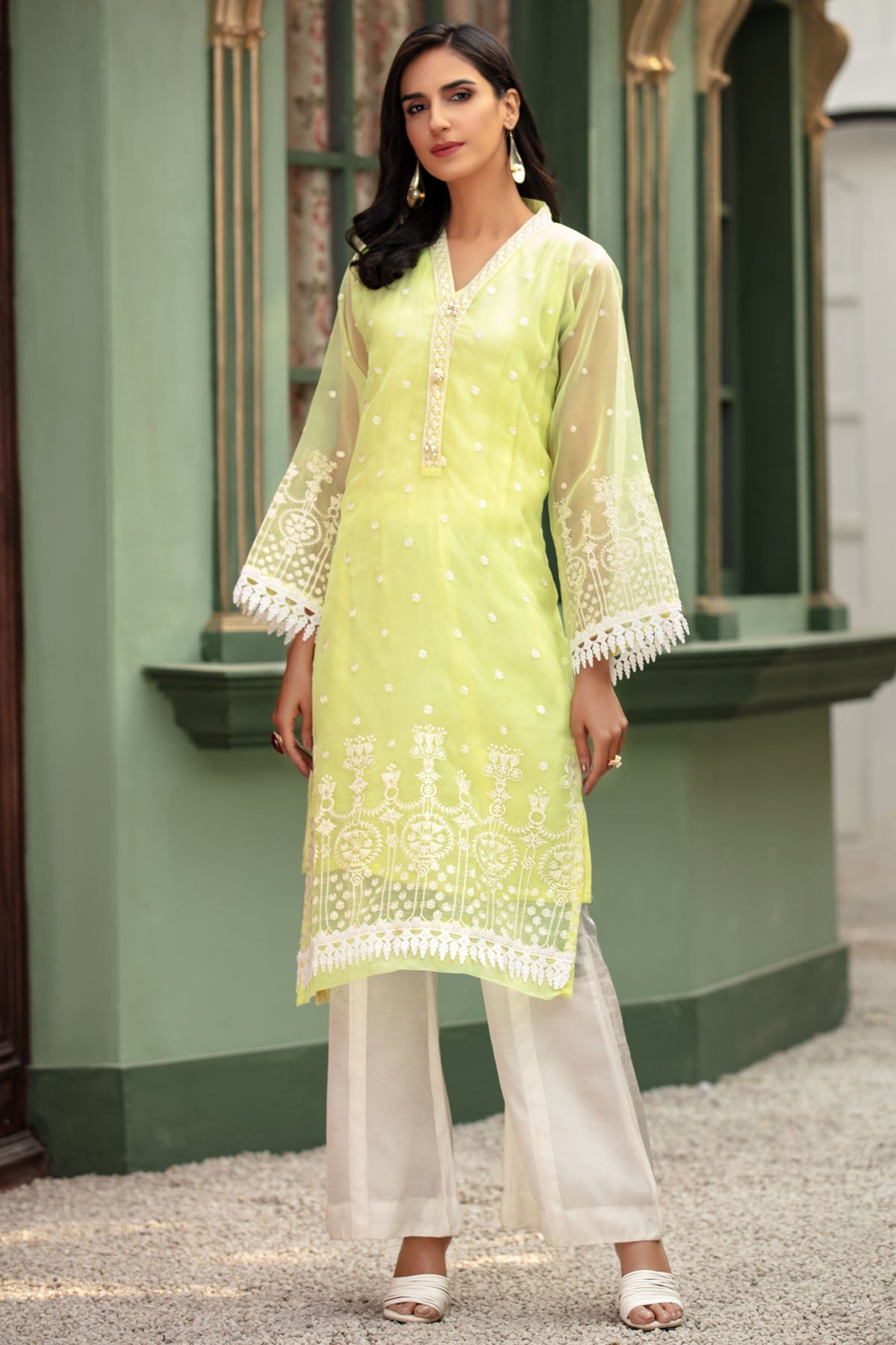 2678-MOON-LIGHT EMBROIDERED ORGANZA STITCHED