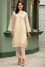 2681-RISSING-WHITE EMBROIDERED ORGANZA STITCHED