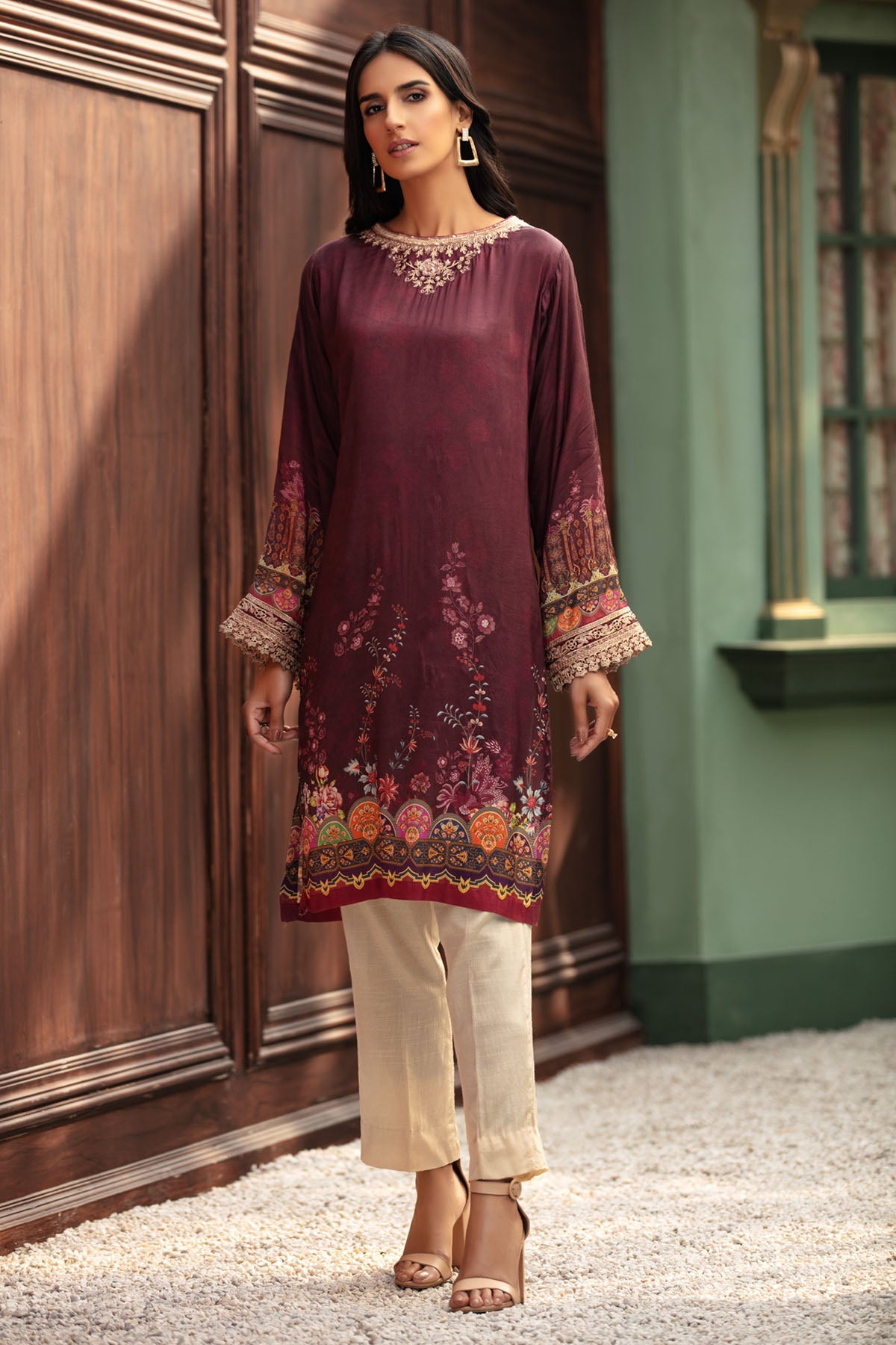 2689-WINE-FROST DIGITAL PRINTED SILK STITCHED