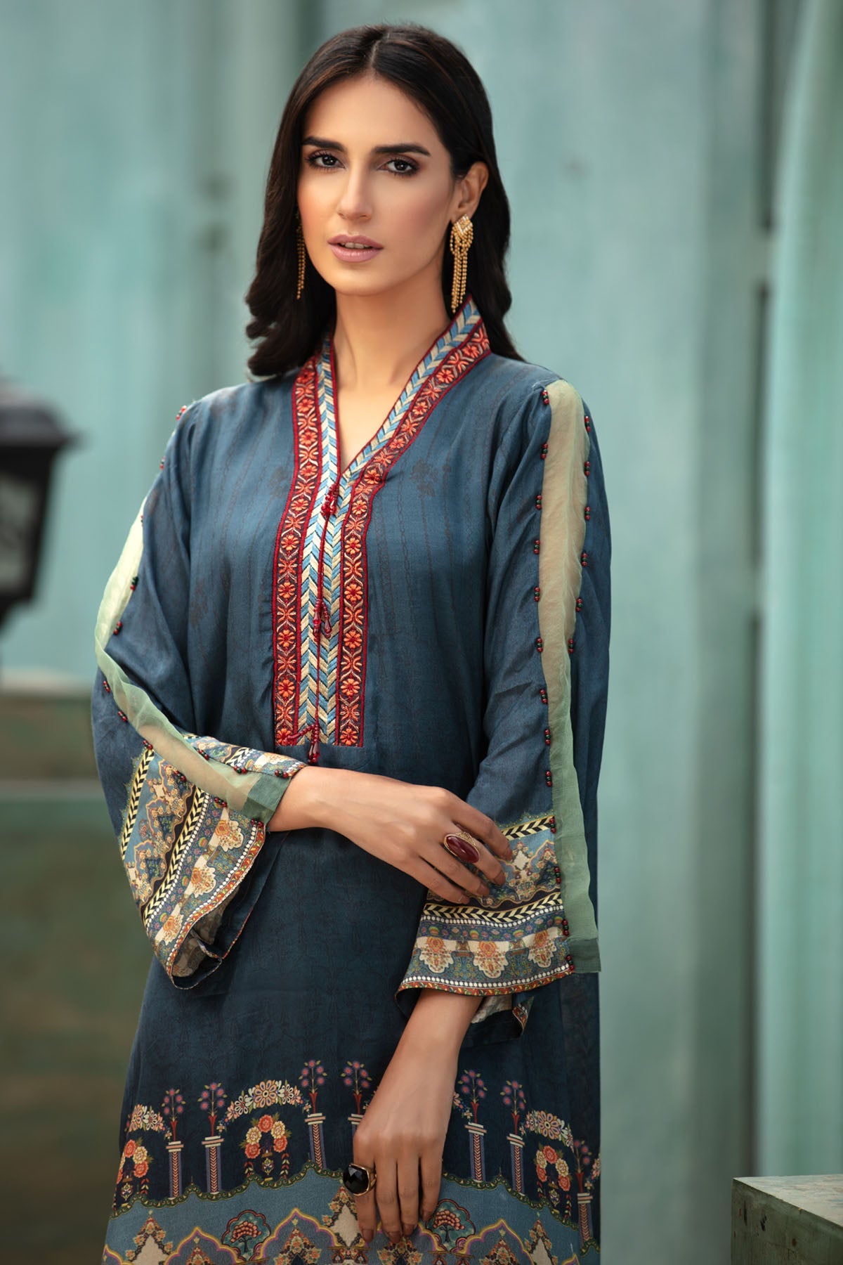2691-MUGHAL-ORCHARD DIGITAL PRINTED SILK STITCHED