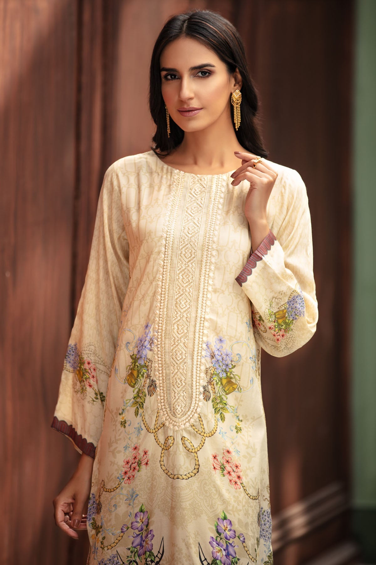 2695-TANGLED-SPRING DIGITAL PRINTED SILK STITCHED