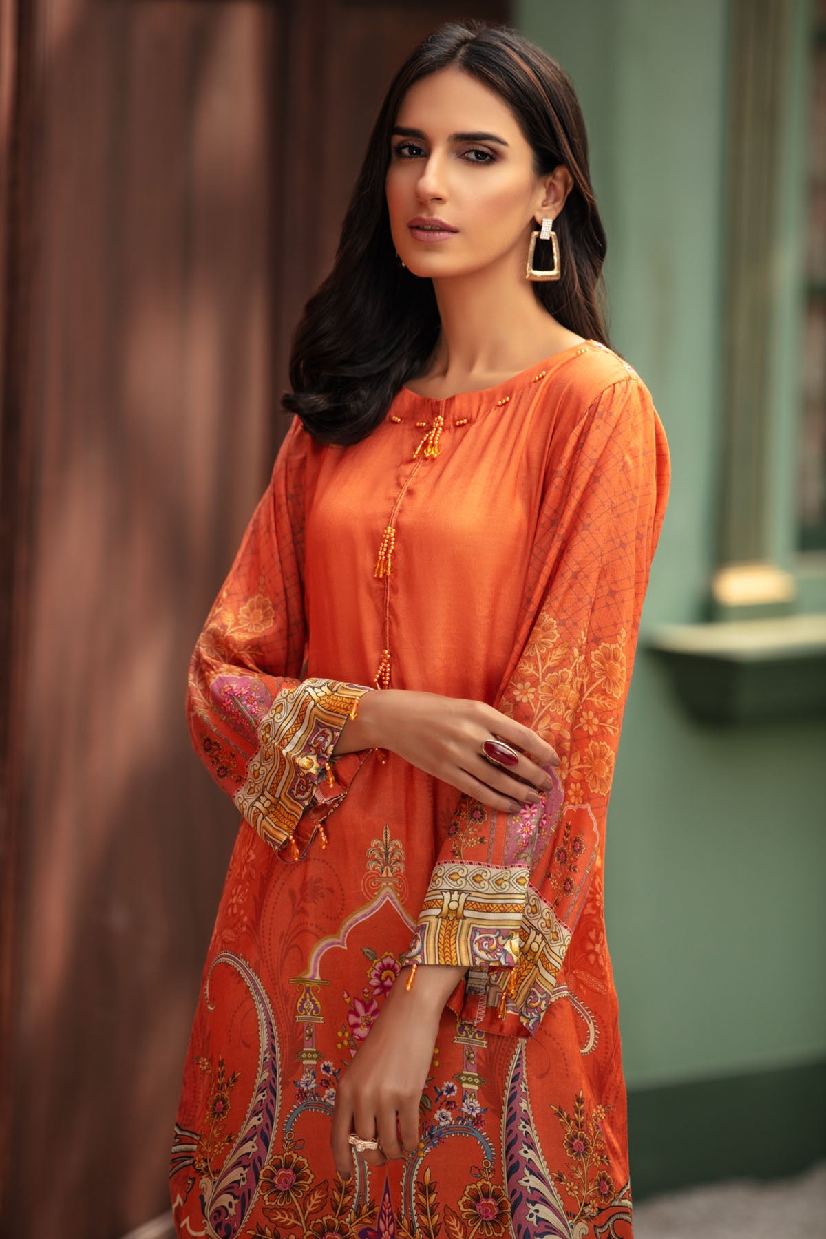 2697-DESERT-ROSE DIGITAL PRINTED SILK STITCHED