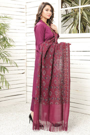 2713-ORCHARD-FLORAL EMBROIDERED WOOL SHAWL UNSTITCHED