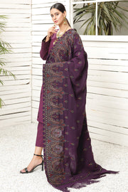 2717-PAISLY-FANTASY EMBROIDERED WOOL SHAWL UNSTITCHED