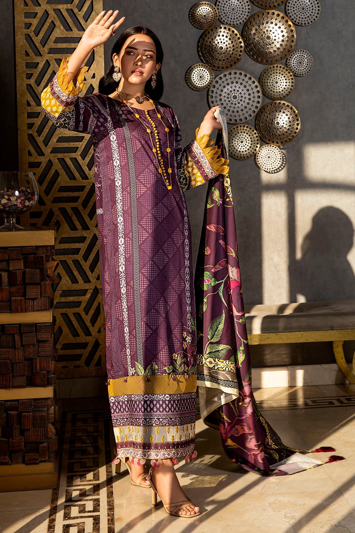 2722-PLUM DIGITAL PRINTED COTAIL UNSTITCHED