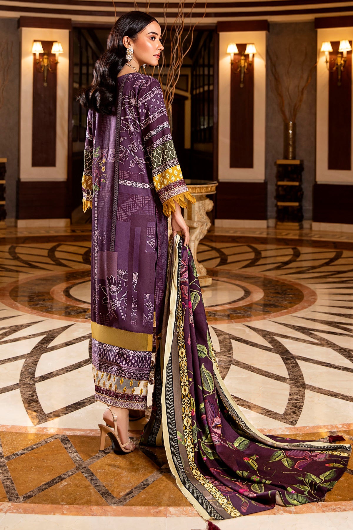 2722-PLUM DIGITAL PRINTED COTAIL UNSTITCHED