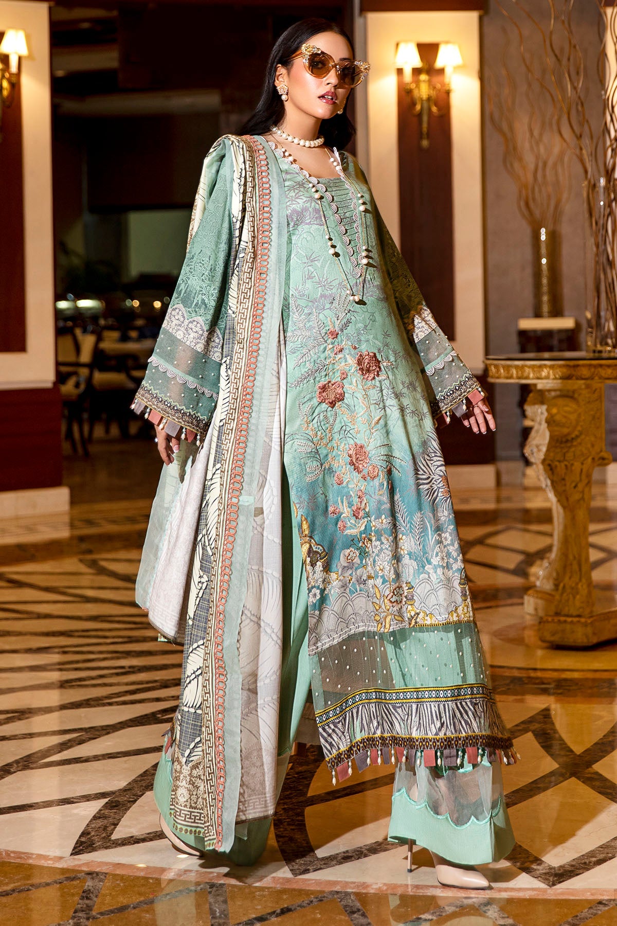 2729-GREEN-SPRING DIGITAL PRINTED COTAIL UNSTITCHED