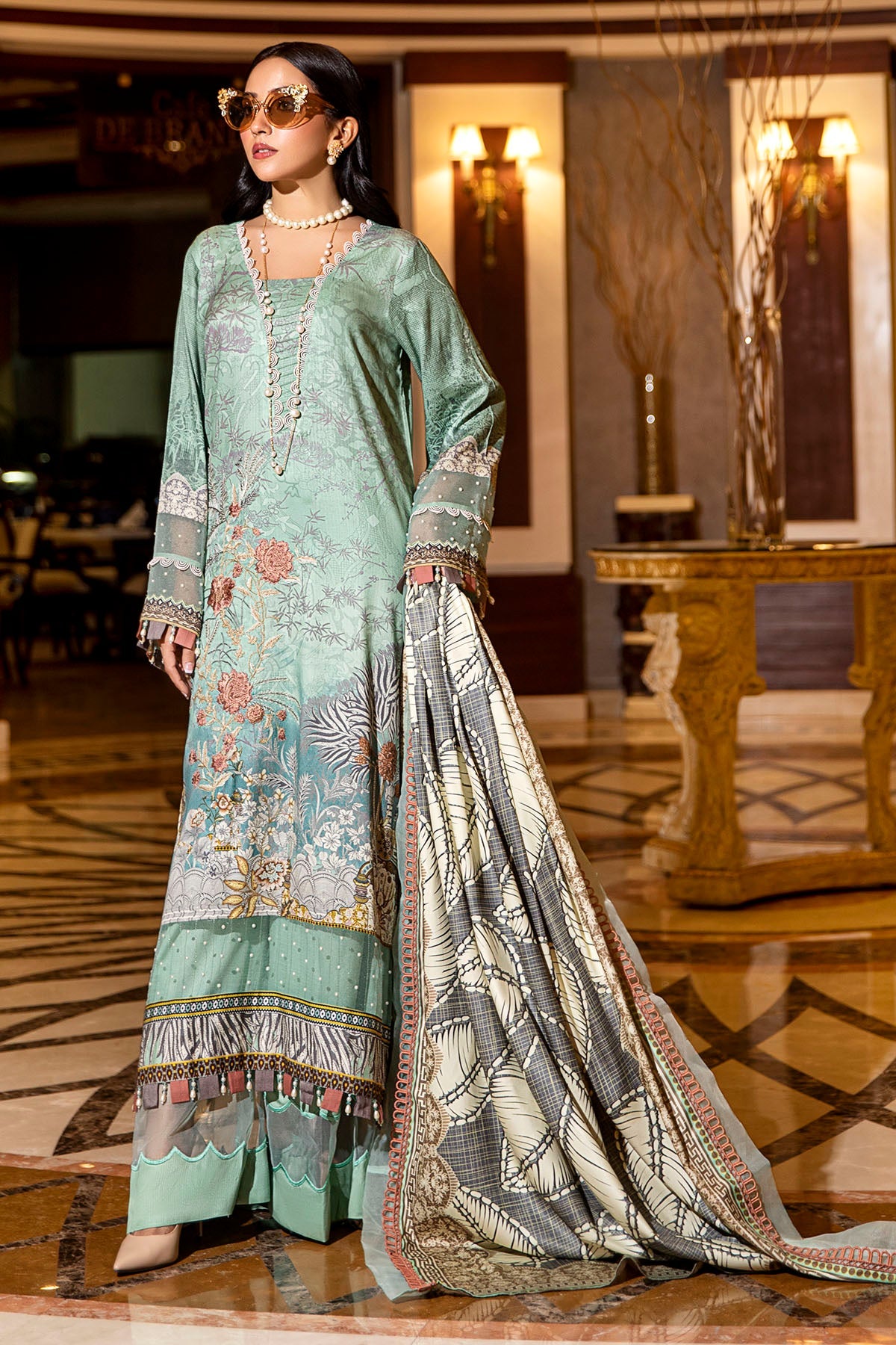 2729-GREEN-SPRING DIGITAL PRINTED COTAIL UNSTITCHED