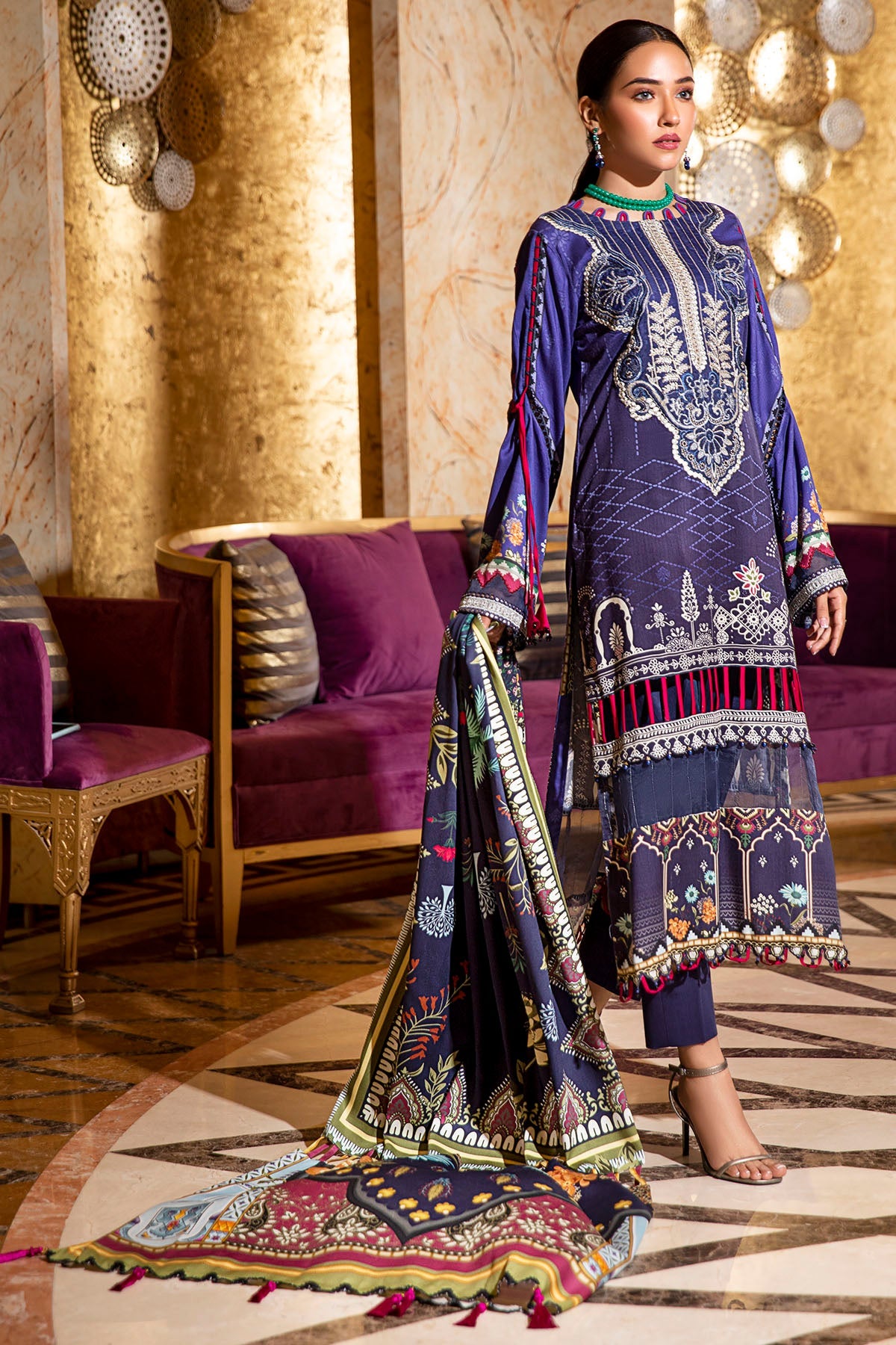 2733-FACEBOOK-BLUE DIGITAL PRINTED COTAIL UNSTITCHED