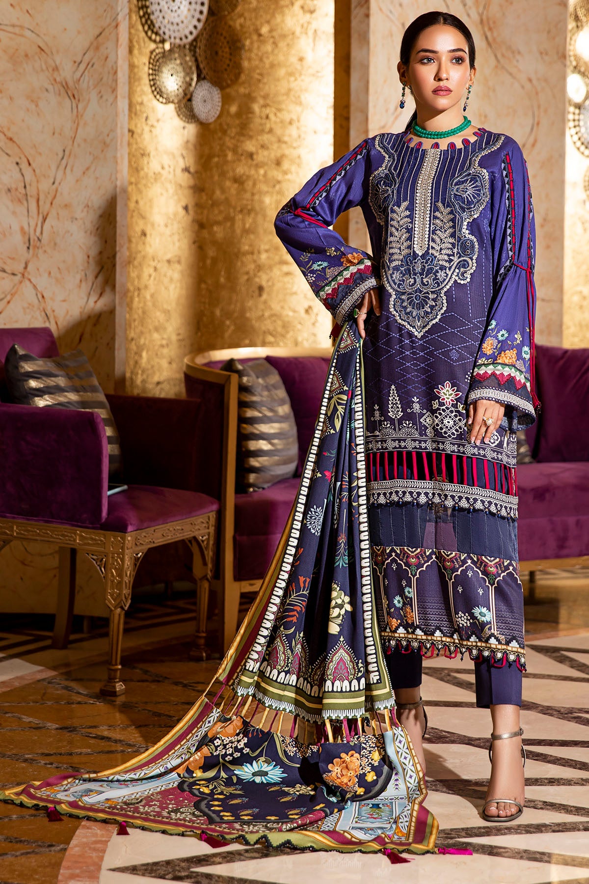 2733-FACEBOOK-BLUE DIGITAL PRINTED COTAIL UNSTITCHED