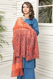 2738-FLAMING-GLOW EMBROIDERED WOOL SHAWL UNSTITCHED