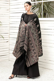 2742-MIDNIGHT-GLAMOUR EMBROIDERED WOOL SHAWL UNSTITCHED