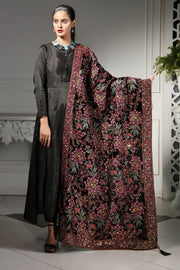 2748-RANGSAZ EMBROIDERED VELVET SHAWL UNSTITCHED