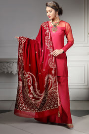 2750-RUBY-SENSATION EMBROIDERED VELVET SHAWL UNSTITCHED