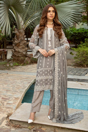 2753-AMYETHYST EMBROIDERED BEMBERG CHIFFON STITCHED
