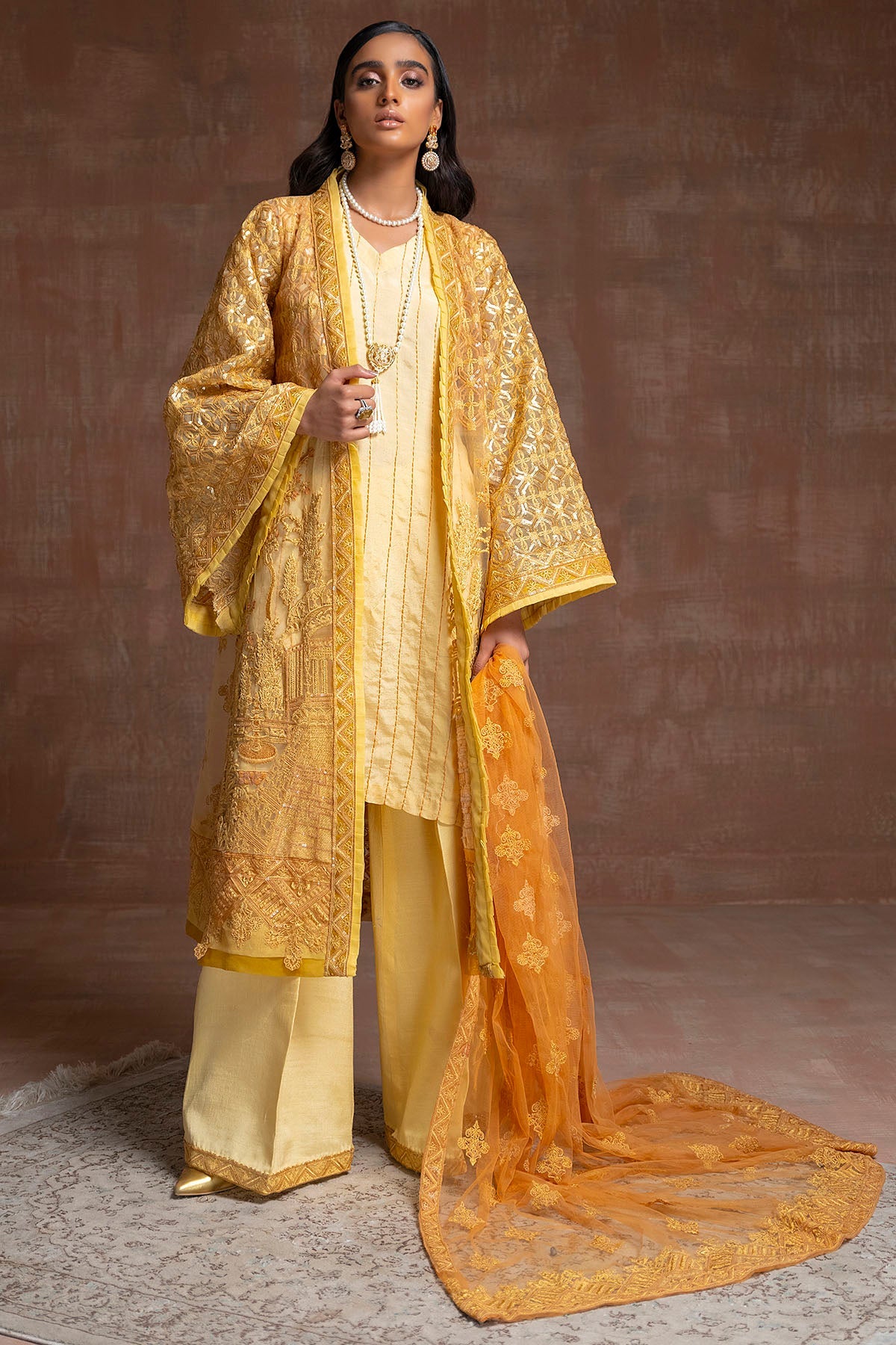 2756-ZAREEN EMBROIDERED SILK NET STITCHED