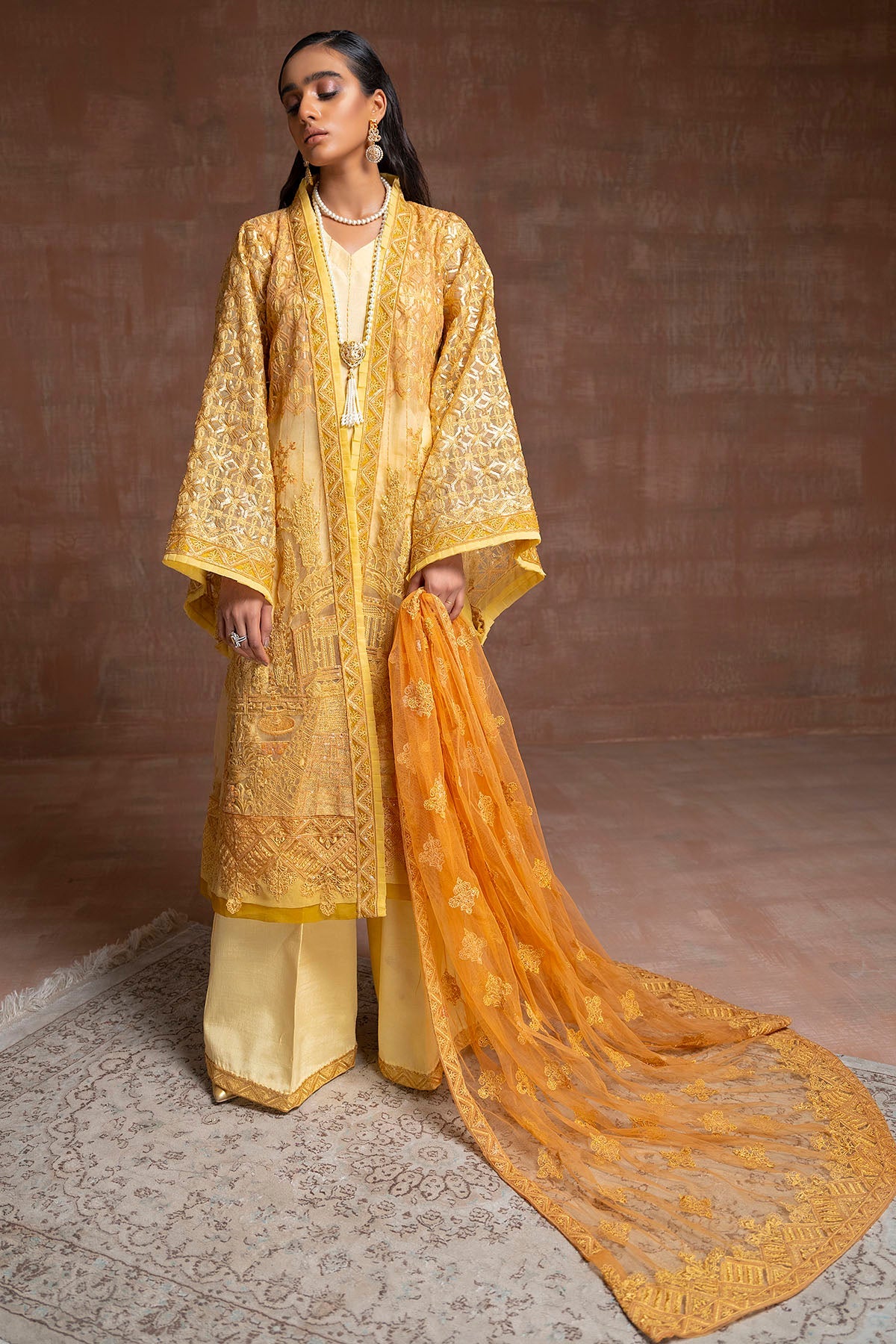 2756-ZAREEN EMBROIDERED SILK NET STITCHED