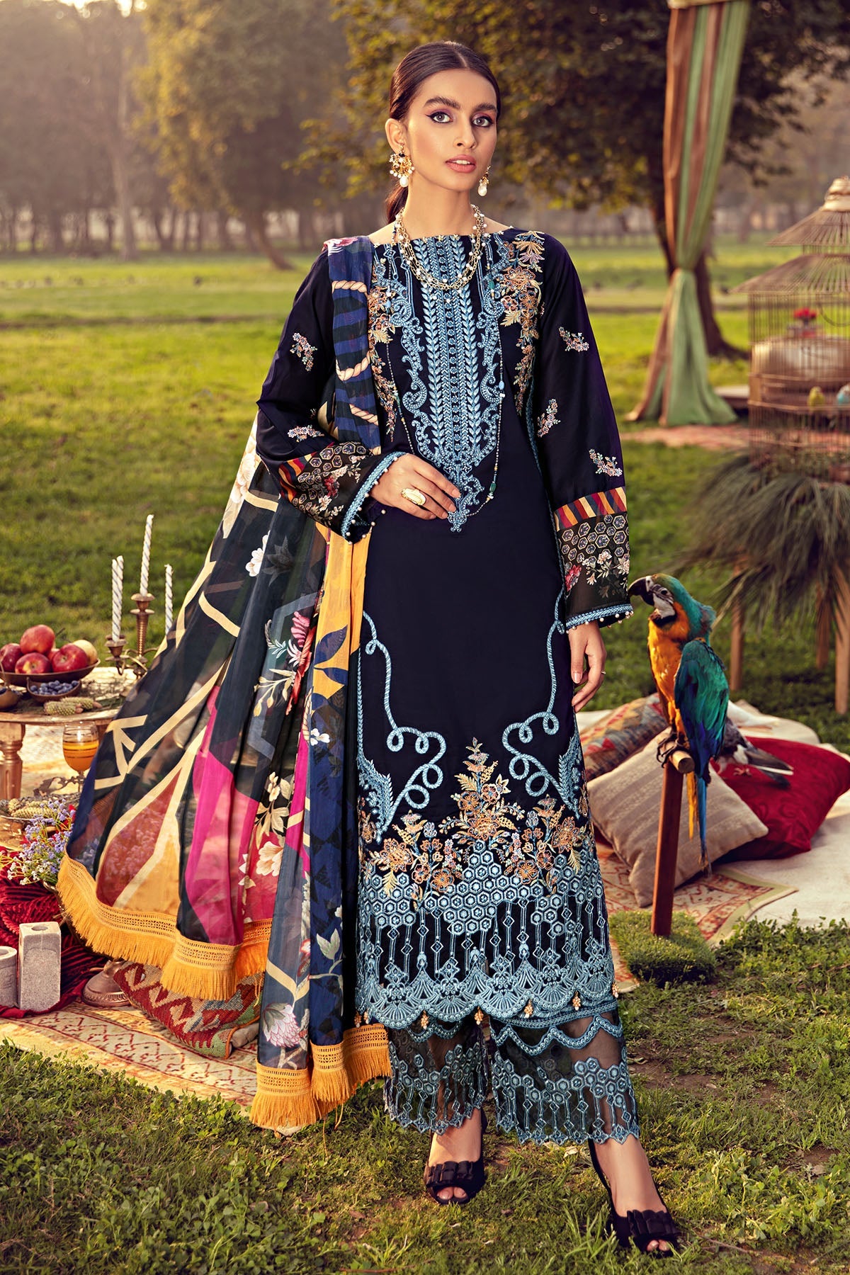 2794-FLEUR-DE-LIS EMBROIDERED LAWN UNSTITCHED