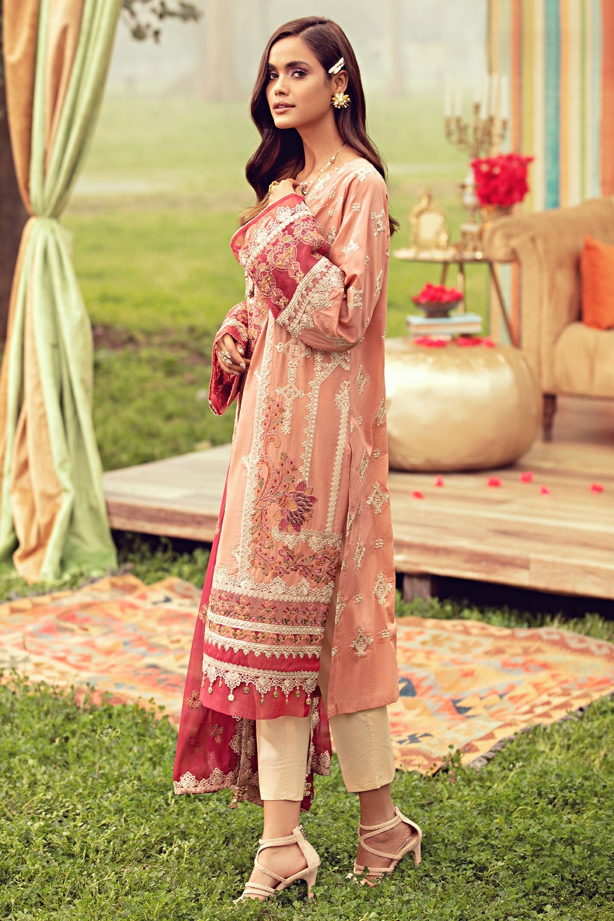 2801-CORAL-PINK EMBROIDERED LAWN UNSTITCHED