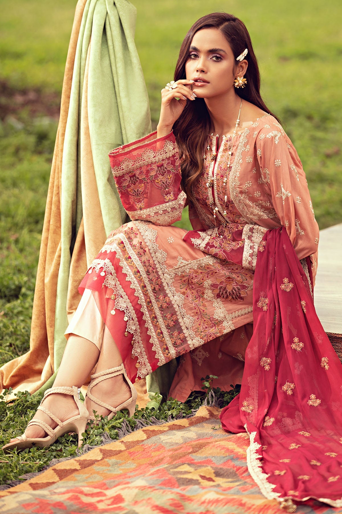 2801-CORAL-PINK EMBROIDERED LAWN UNSTITCHED