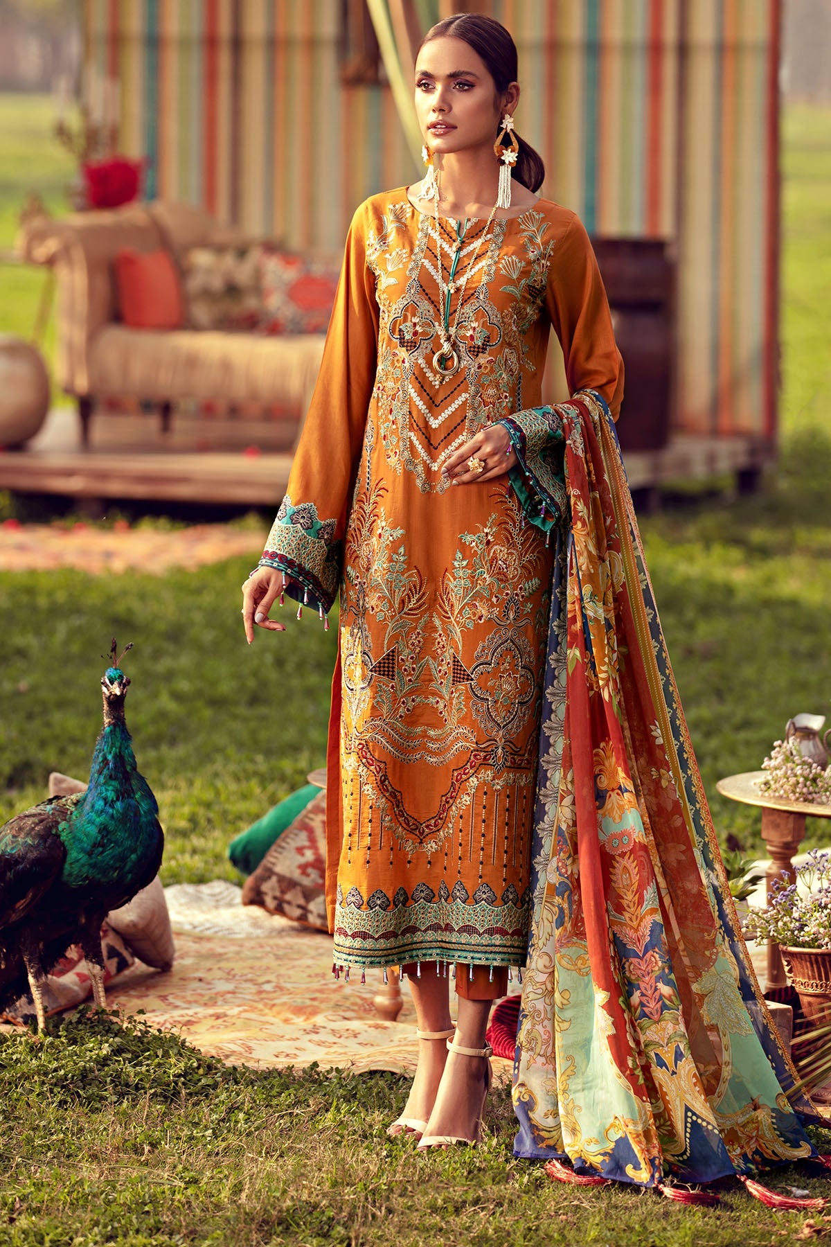 2806-BRONZE EMBROIDERED LAWN UNSTITCHED