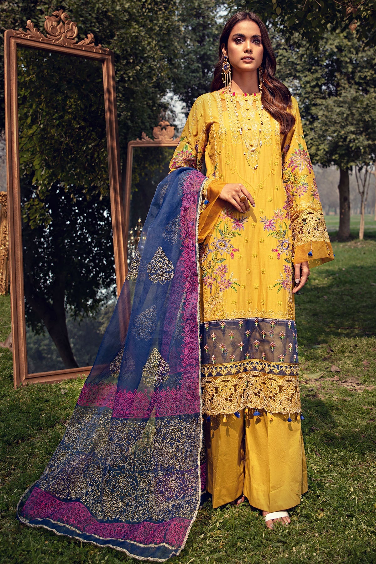 2808-CANARY EMBROIDERED LAWN UNSTITCHED