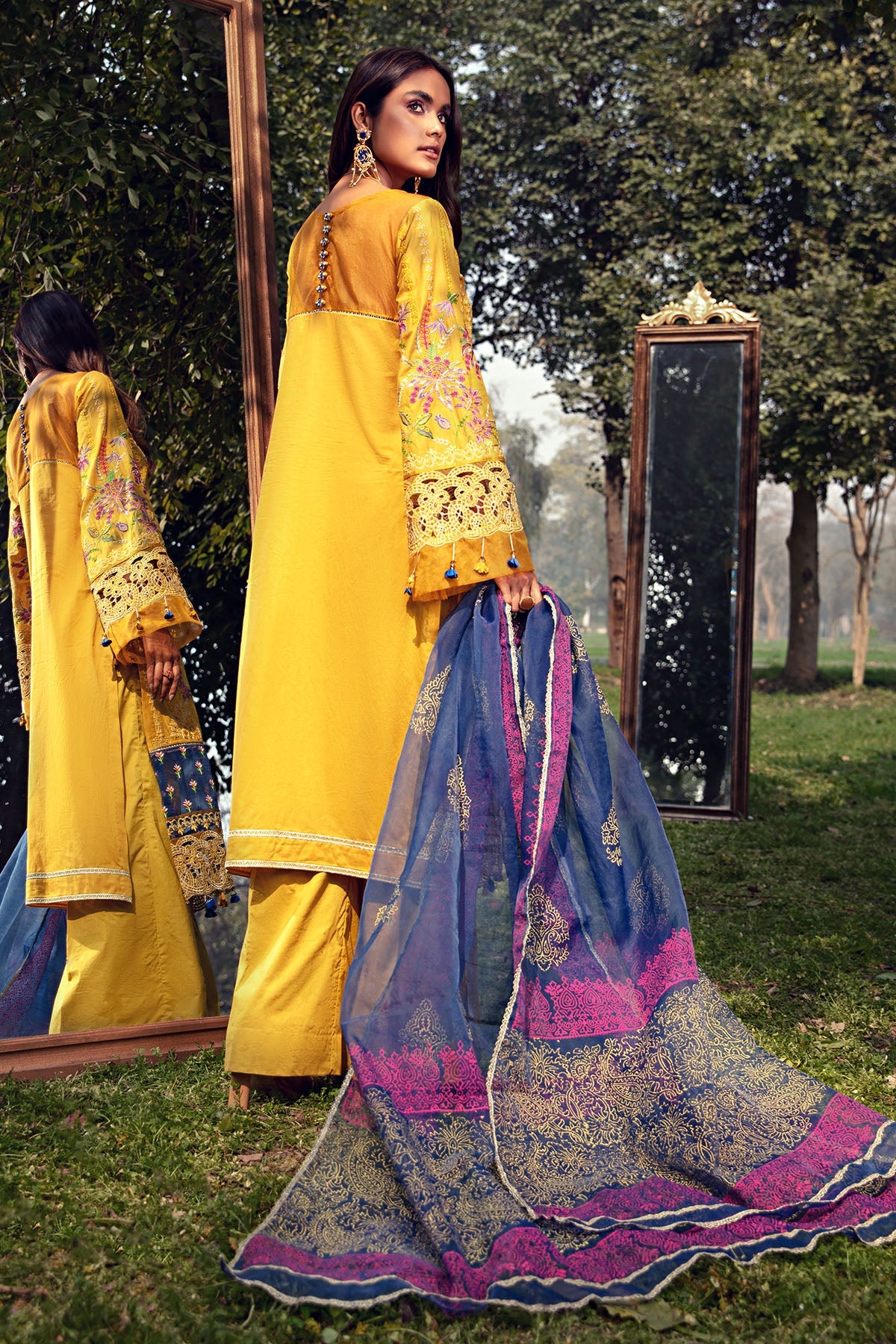 2808-CANARY EMBROIDERED LAWN UNSTITCHED