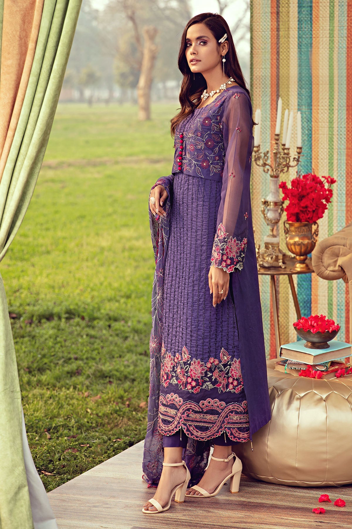 2810-HAZE EMBROIDERED LAWN UNSTITCHED