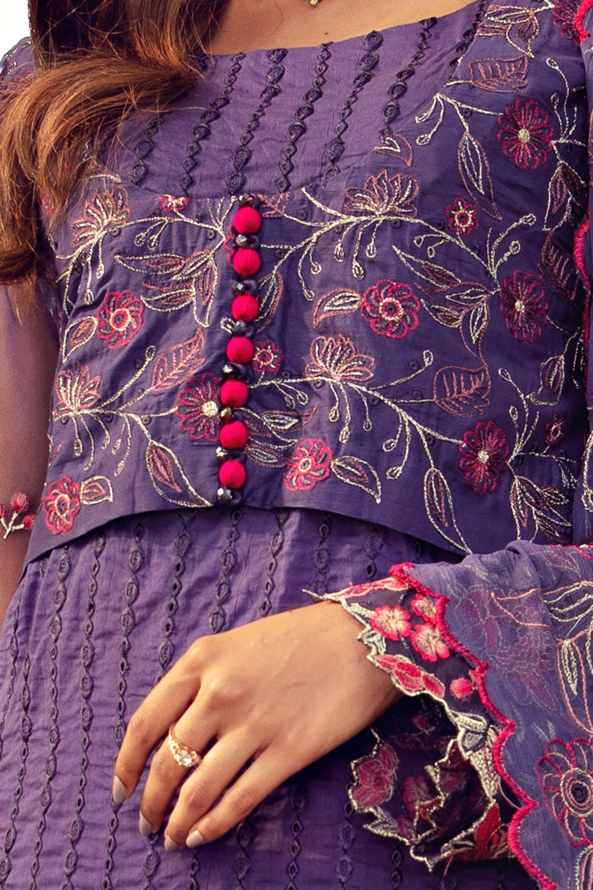 2810-HAZE EMBROIDERED LAWN STITCHED
