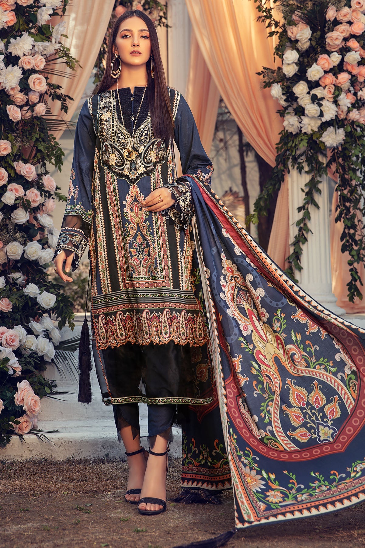 2816-RASPBERRY DIGITAL PRINTED LAWN UNSTITCHED
